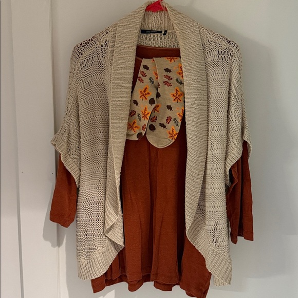 Daisy Fuentes Cream Open-Knit Cardigan - Picture 1 of 1